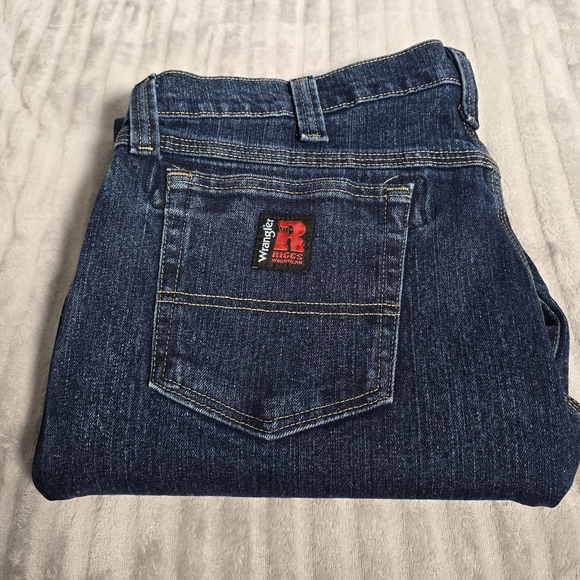 Wrangler RIGGS Workwear Durable Jeans Mens 36x32 Stretch Utility Dark Blue. 178 - Picture 7 of 7